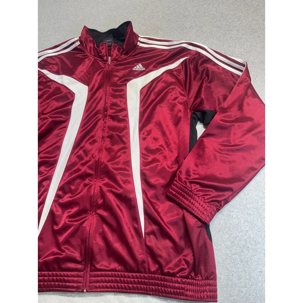 Adidas Track Jacket Mens 2XL Maroon Clima365 ClimaCool Full Zip Mesh‎ Activewear